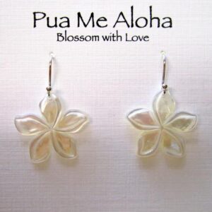 Carved Plumeria Earrings